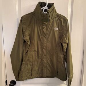 The North Face Resolve Rain Jacket Hyvent Hoodie Medium Olive Green